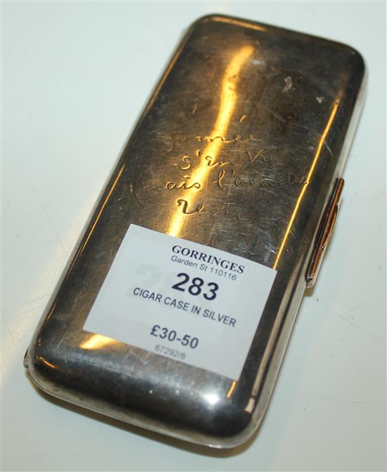 Cigar case in silver